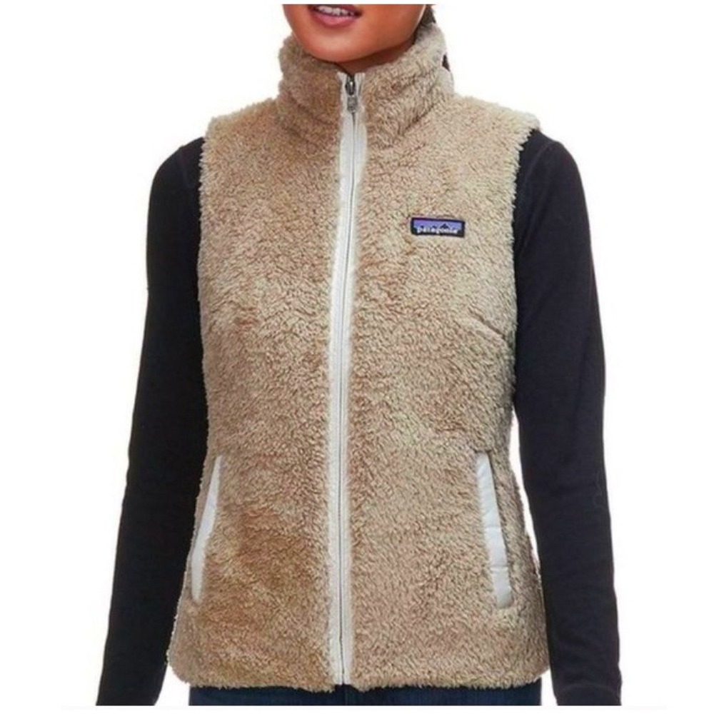 PATAGONIA Los Gatos Plush High Pile‎ Fleece Vest Pockets Gorpcore Beige Womens S
